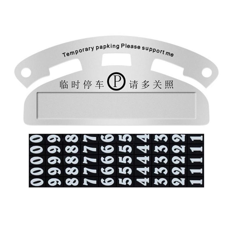 1Pcs Aluminum Car Temporary Parking Card Calling Phone Number Sucker Plate With Suckers Car Styling Phone Number Card Hot Sale - ebowsos