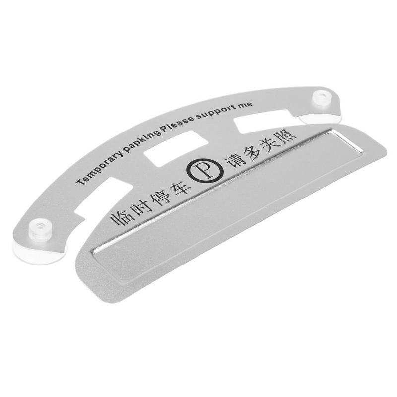 1Pcs Aluminum Car Temporary Parking Card Calling Phone Number Sucker Plate With Suckers Car Styling Phone Number Card Hot Sale - ebowsos