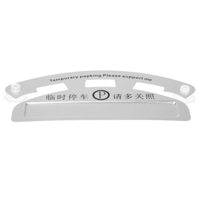 1Pcs Aluminum Car Temporary Parking Card Calling Phone Number Sucker Plate With Suckers Car Styling Phone Number Card Hot Sale - ebowsos