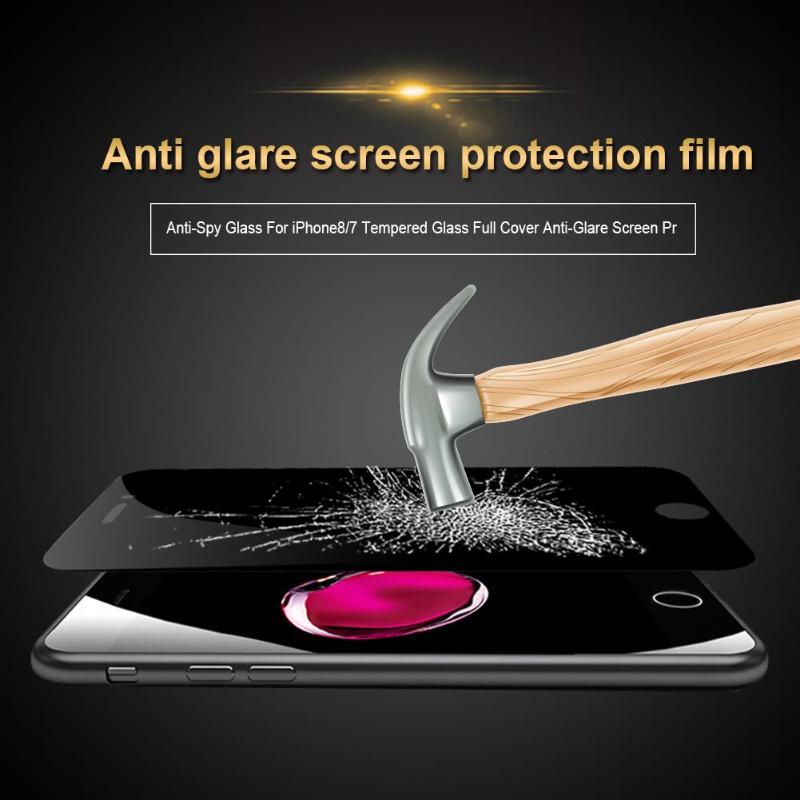 1Pcs Anti-Peeping Tempered Glass Film Full Cover Anti-Glare Screen Protector for iPhone 8 7 High Quality Tempered Glass Film - ebowsos