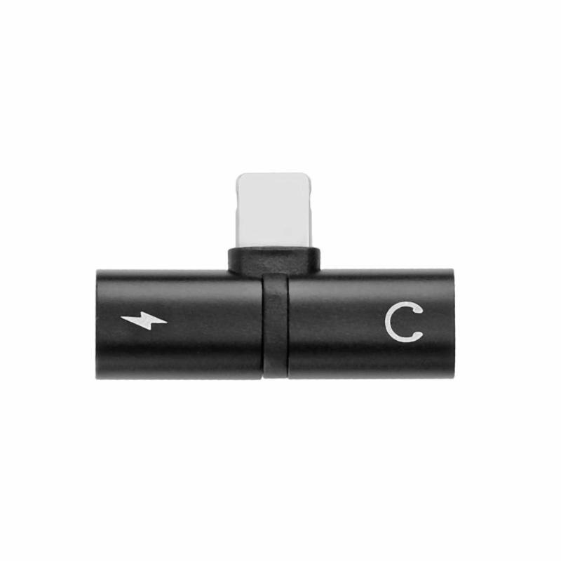 1Pcs Audio Adapter 2 in 1 8Pin to Earphone Audio Charging Cable Converter Connector for iPhone Mini Charging Splitter Adapter - ebowsos