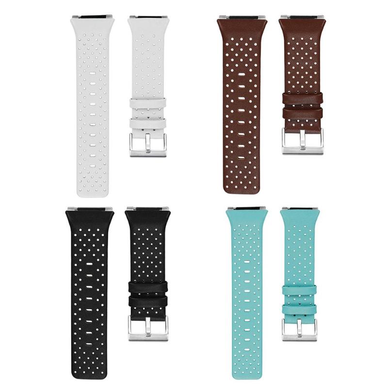 1Pcs Breathable Perforated Leather Wrist Band Strap Replacement for Fitbit Ionic Band Bracelet Watchband Wristband Drop Shipping - ebowsos