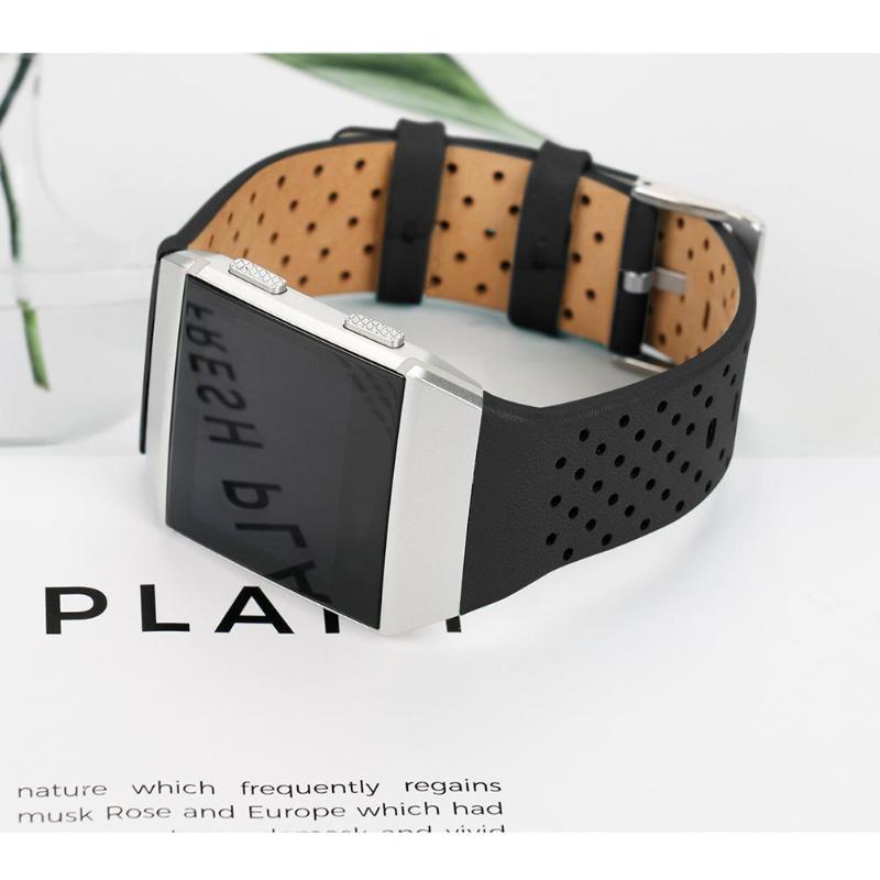 1Pcs Breathable Perforated Leather Wrist Band Strap Replacement for Fitbit Ionic Band Bracelet Watchband Wristband Drop Shipping - ebowsos