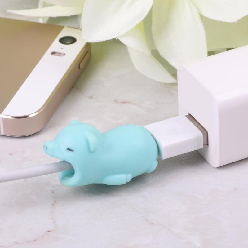1Pcs Cable Bite Protector Cartoon Animal Pattern Data Line Protector USB Charger Cable Winder Protective Case Cover for iPhone - ebowsos