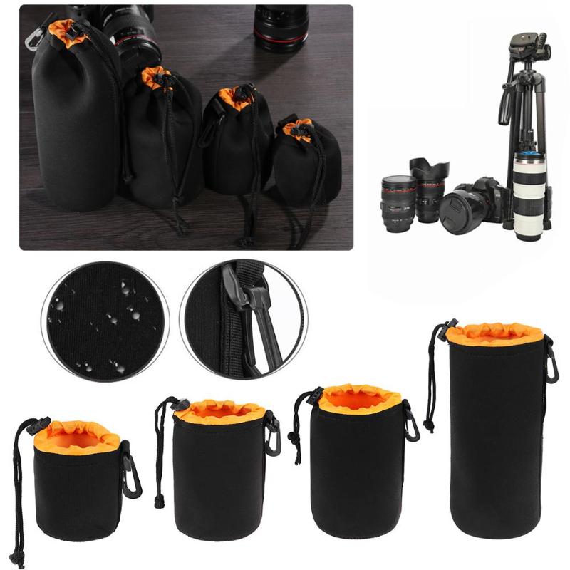 1Pcs Camera Lens Pouch Bag Neoprene Waterproof Soft Video Camera Lens Pouch Bag Case Full Size S M L XL Camera Lens Protector - ebowsos