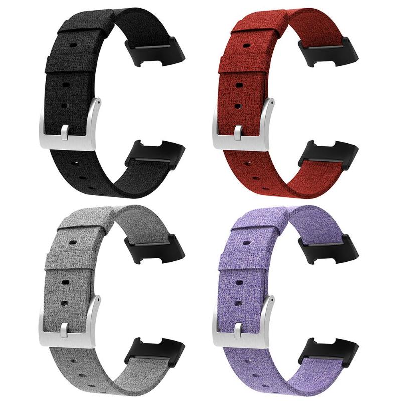 1Pcs Canvas Adjustable Watch Band Smart Bracelet Wrist Strap Replacement for Fitbit Charge 3 Colorful Watch Band Strip Promotion - ebowsos