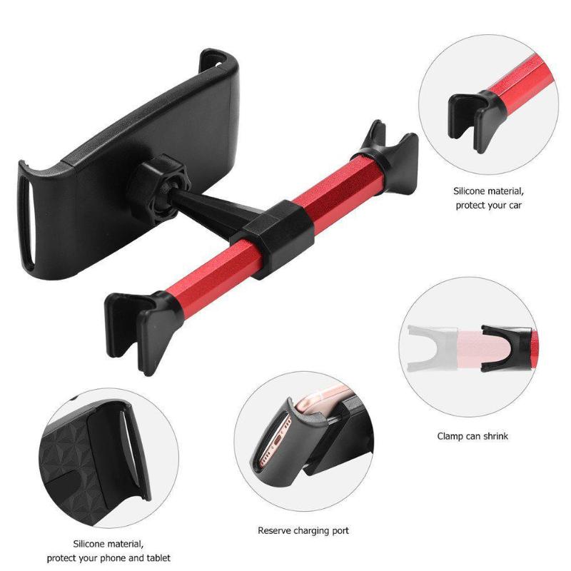 1Pcs Car Back Seat Headrest 360 Degree Rotation Phone PC Mount Bracket Holder Stand Clip for 4.7-7.2 inch Tablet Phone Promotion - ebowsos