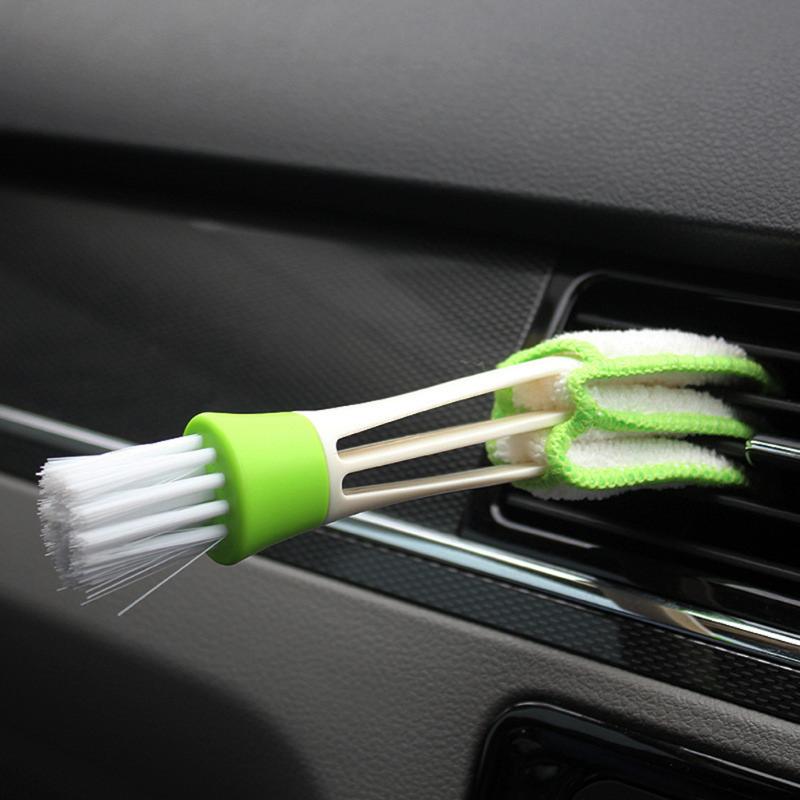 1Pcs Car Cleaning Brush Double Ended Car Air Conditioner Vent Slit  Brush Instrumentation Dusting Blind Keyboard Cleaning Washer - ebowsos