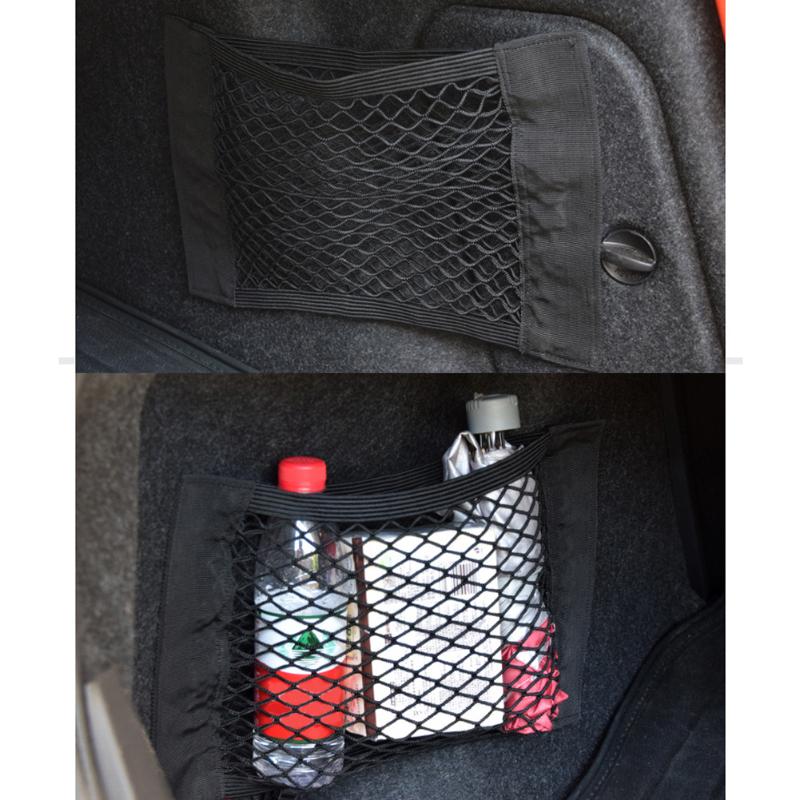 1Pcs Car Organizer Auto Car Rear Trunk Back Seat Elastic String Net Mesh Storage Bag Pocket Cage Car Seat Storage Car Styling - ebowsos