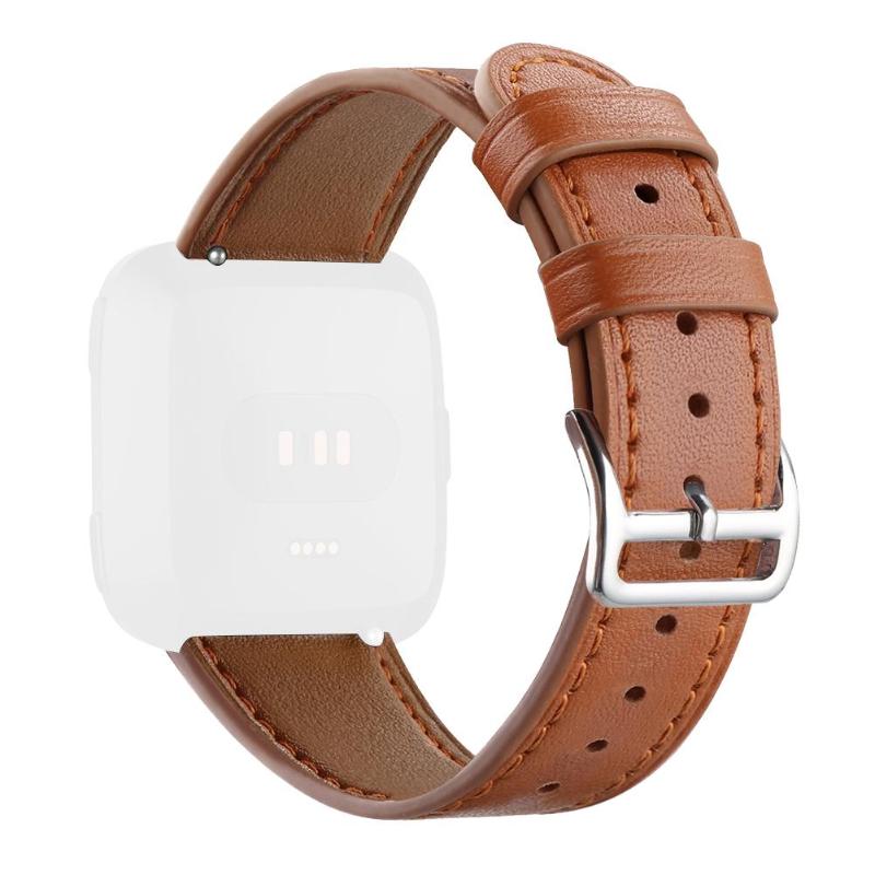 1Pcs Classic Leather Adjustable Watchband Bracelet Wrist Strap Replacement for Fitbit Versa Smart Watch High Quality Watch Band - ebowsos