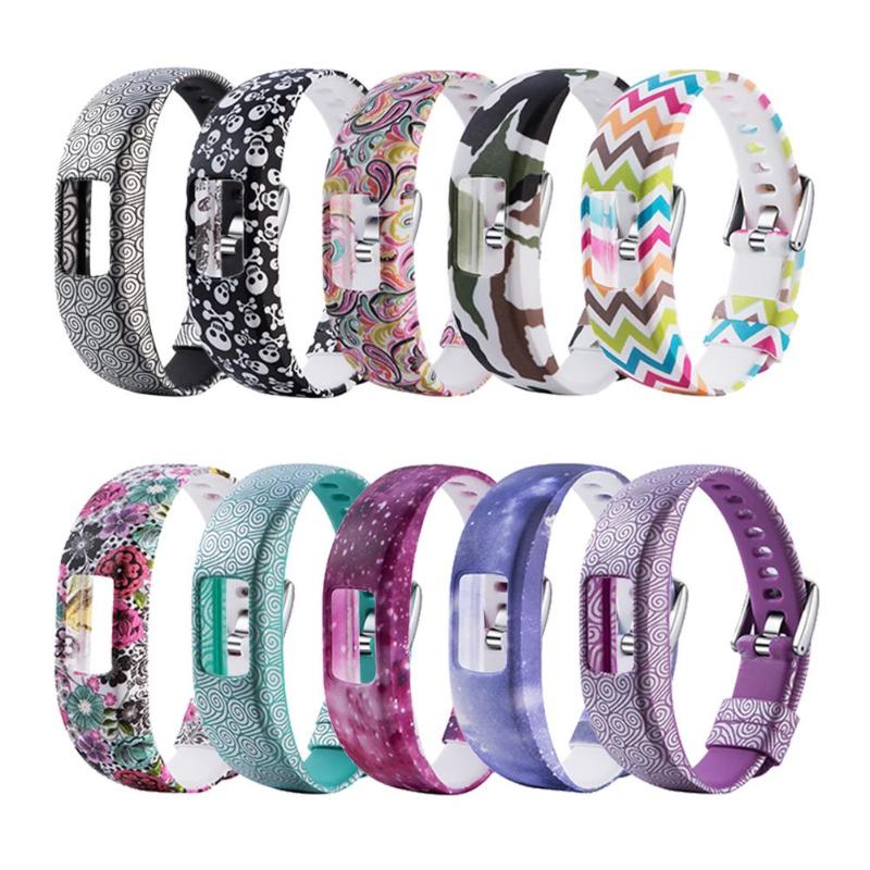 1Pcs Colorful Silicone Fashion Pattern Replacement Wrist Band Strap for Garmin Vivofit 4 Samsung Gear 2 3S Smart Bracelet Band S - ebowsos