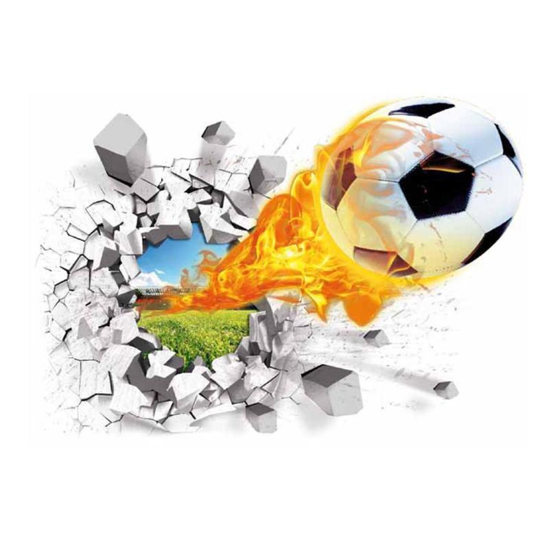 1Pcs DIY Removable 3D Fire Soccer Ball Football Wall Car Sticker Decal Car stickers and Decals Motorcycle Car Styling Accessory - ebowsos