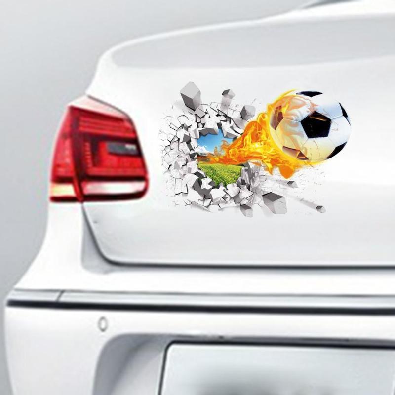 1Pcs DIY Removable 3D Fire Soccer Ball Football Wall Car Sticker Decal Car stickers and Decals Motorcycle Car Styling Accessory - ebowsos