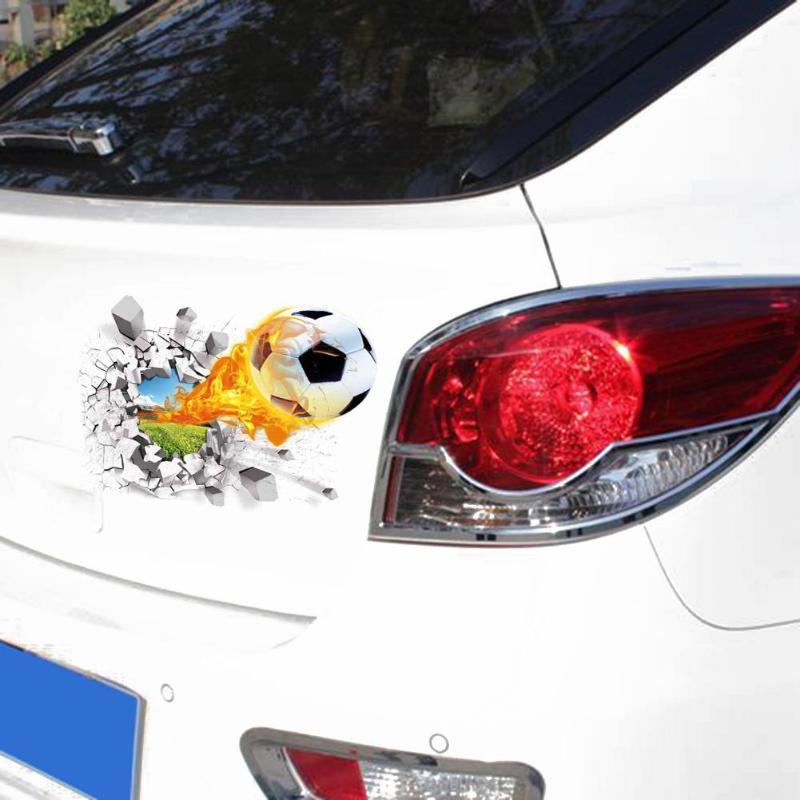 1Pcs DIY Removable 3D Fire Soccer Ball Football Wall Car Sticker Decal Car stickers and Decals Motorcycle Car Styling Accessory - ebowsos