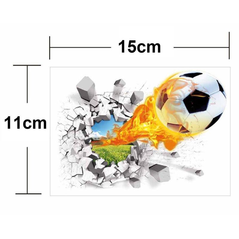 1Pcs DIY Removable 3D Fire Soccer Ball Football Wall Car Sticker Decal Car stickers and Decals Motorcycle Car Styling Accessory - ebowsos