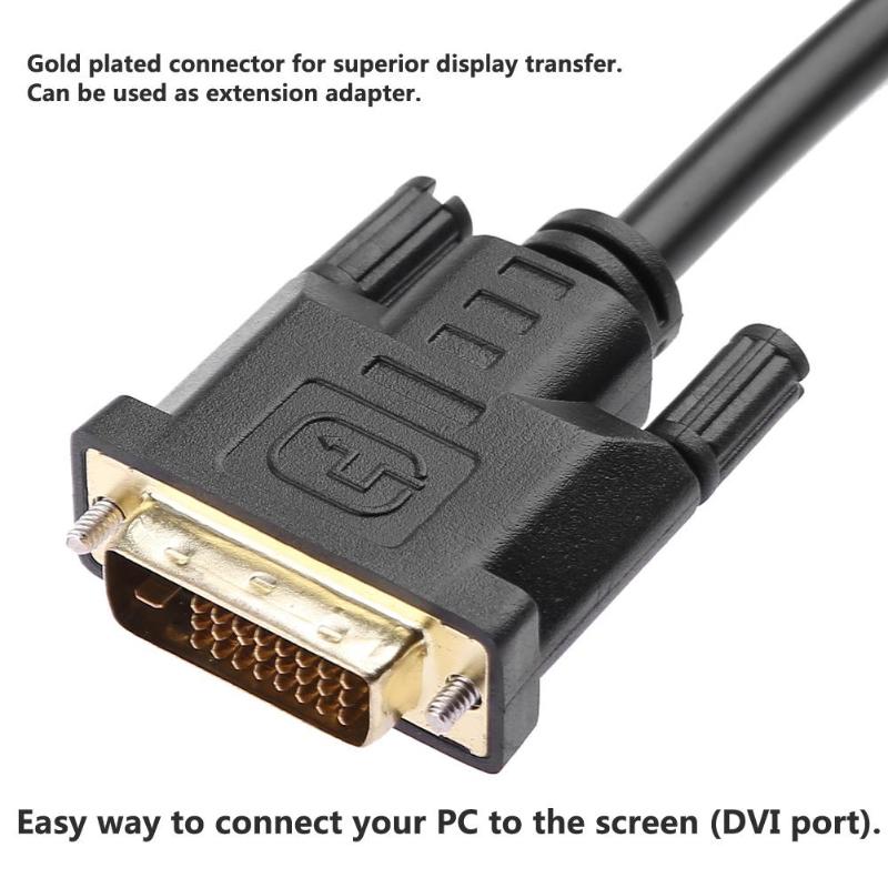 1Pcs DVI-D 24+1 Pin Male to DVI-I 24+5 Pin Female Digital Video Extention Cable for Superior Display Transfer Connector Adapter - ebowsos