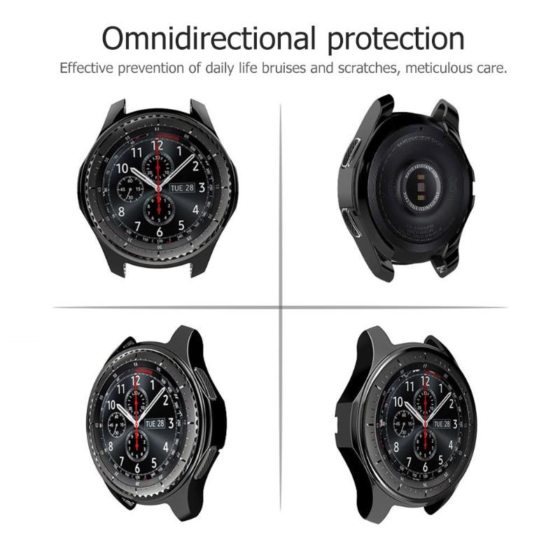 1Pcs Electroplated TPU Watch Case Shell for Samsung Gear S3 Border Replacement Protective Cover Frame Colorful Case Cover New - ebowsos