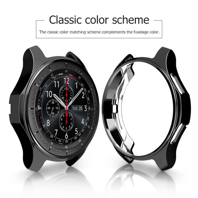 1Pcs Electroplated TPU Watch Case Shell for Samsung Gear S3 Border Replacement Protective Cover Frame Colorful Case Cover New - ebowsos