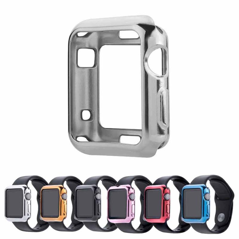 1Pcs Electroplating TPU Watch Protective Case Cover Shell Frame Housing Replacement for Apple Watch iWatch 1 2 3 High Quality - ebowsos