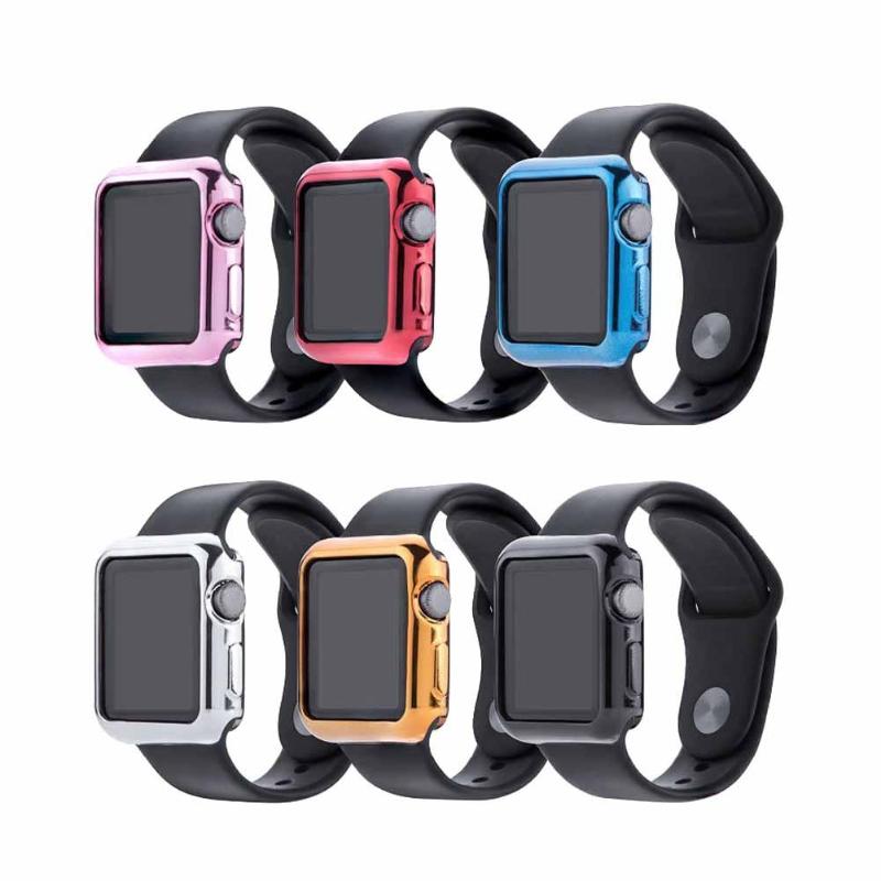 1Pcs Electroplating TPU Watch Protective Case Cover Shell Frame Housing Replacement for Apple Watch iWatch 1 2 3 High Quality - ebowsos