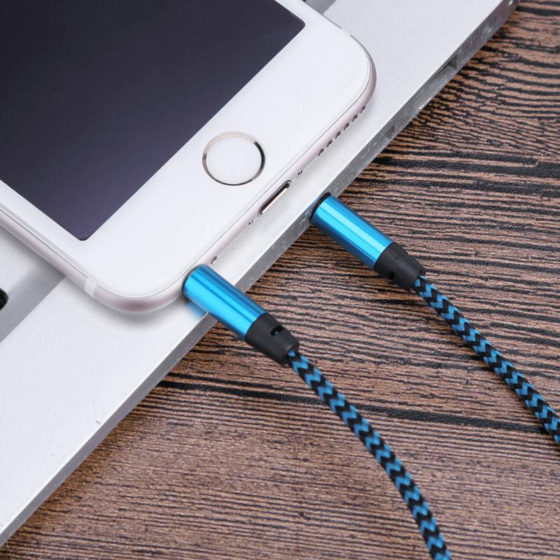 1Pcs Fashion Metal Case Nylon Braided 3.5mm Plug Male to Male Audio Cable Colorful Audio Cable High Quality Digital Cables New - ebowsos
