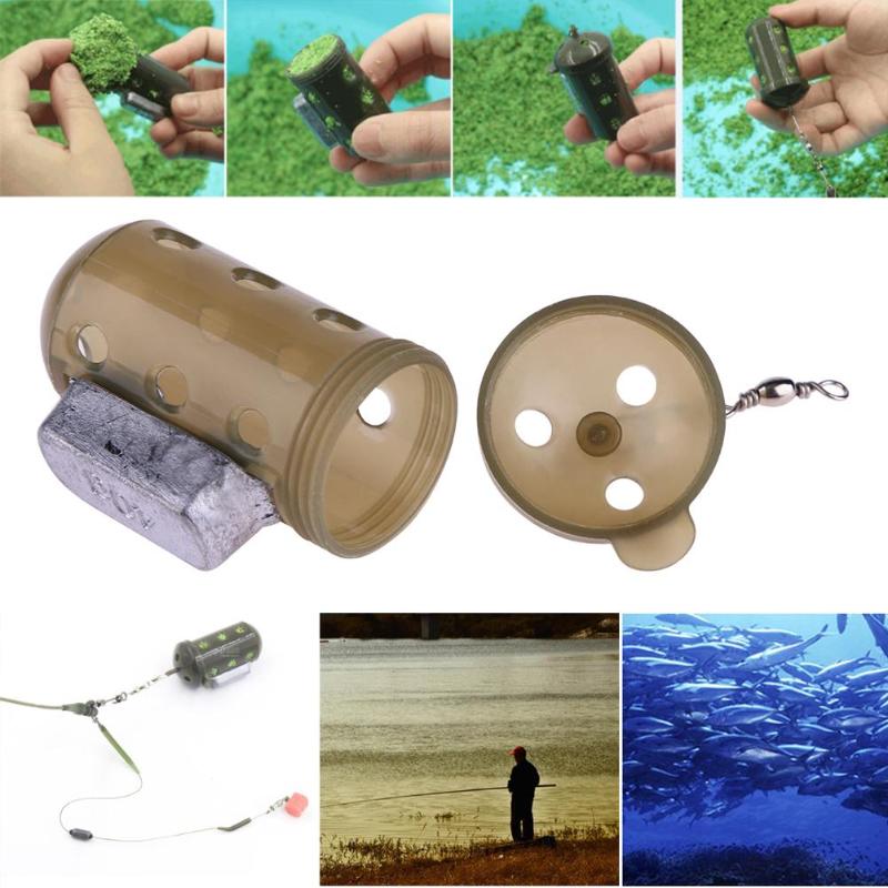 1Pcs Fishing Tackle Carp Pellet Fishing Feeder Bait Cage Lure Pit Device with Lead Pellet Fishing Tackle-ebowsos