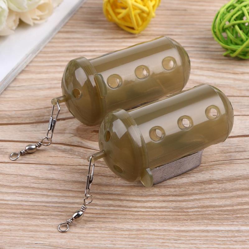 1Pcs Fishing Tackle Carp Pellet Fishing Feeder Bait Cage Lure Pit Device with Lead Pellet Fishing Tackle-ebowsos