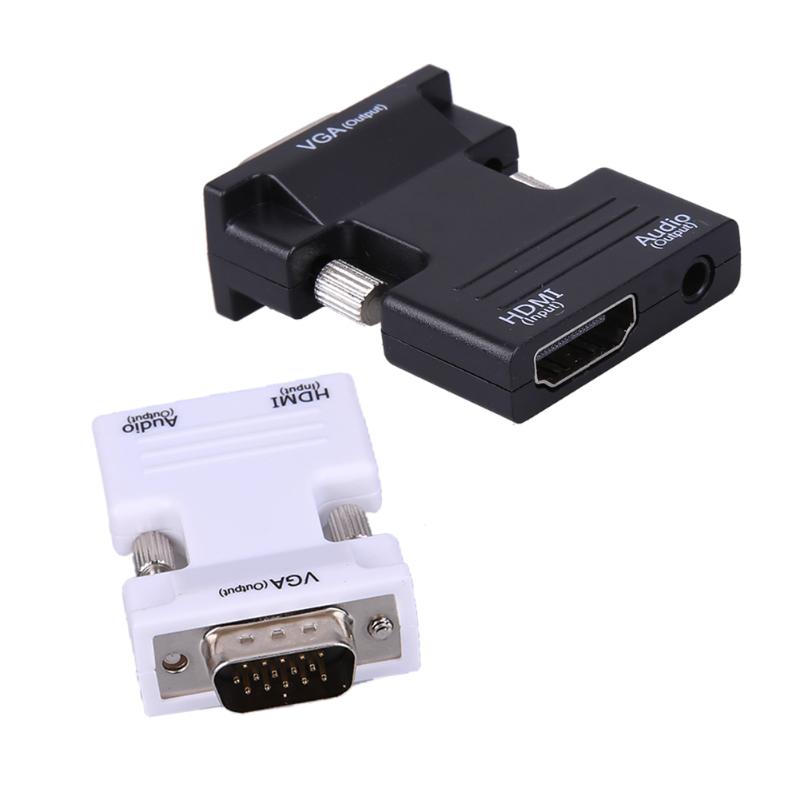 1Pcs HDMI Female to VGA Male Converter with Audio Adapter Support 1080P Signal HDMI to VGA Adapter Male to Female High Quality - ebowsos