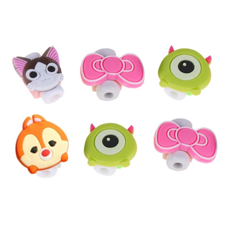 1Pcs Lovely Cartoon Charger Cable Winder Protective Case Saver 8 Pin Data line Protector Earphone Cord Protection Sleeve Cover - ebowsos