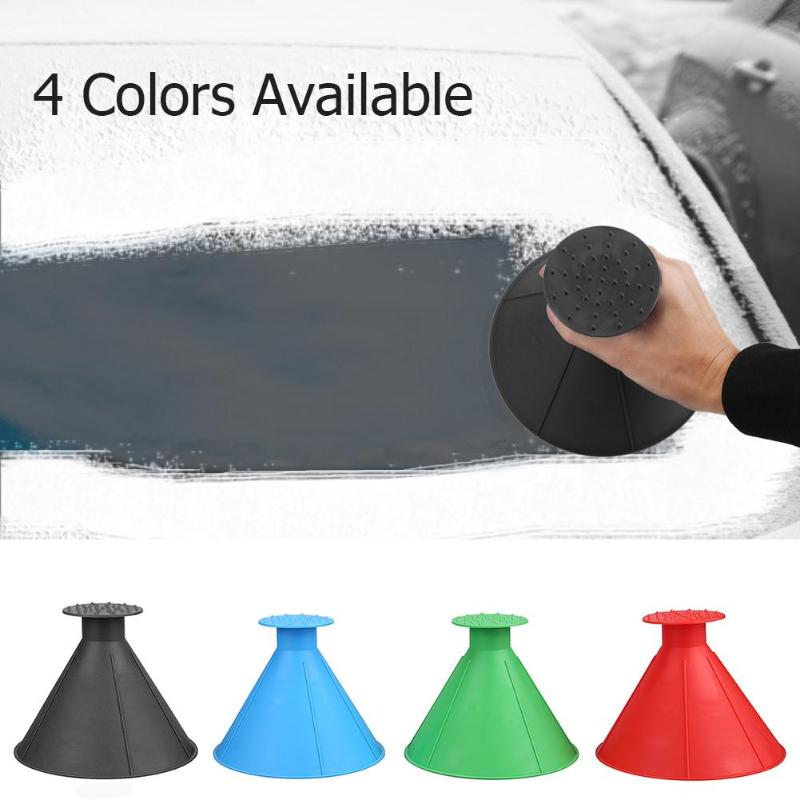 1Pcs Magic Ice Remover Cone Shaped Ice Scraper Shovel Outdoor Funnel Windshield Snow Remover Car Tool Ice Scraper Car Styling - ebowsos