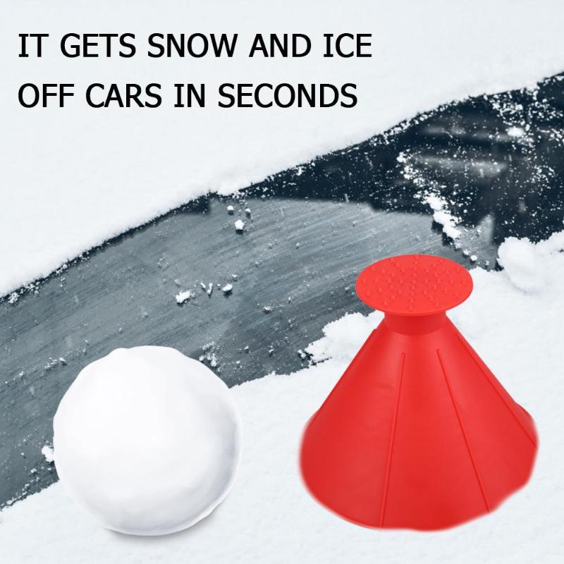 1Pcs Magic Ice Remover Cone Shaped Ice Scraper Shovel Outdoor Funnel Windshield Snow Remover Car Tool Ice Scraper Car Styling - ebowsos