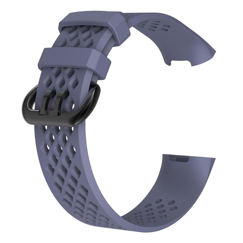 1Pcs Replacement Silicone Porous Breathable Adjustable Wrist Band Watchband Bracelet Strap for Fitbit Charge 3 L/S - ebowsos