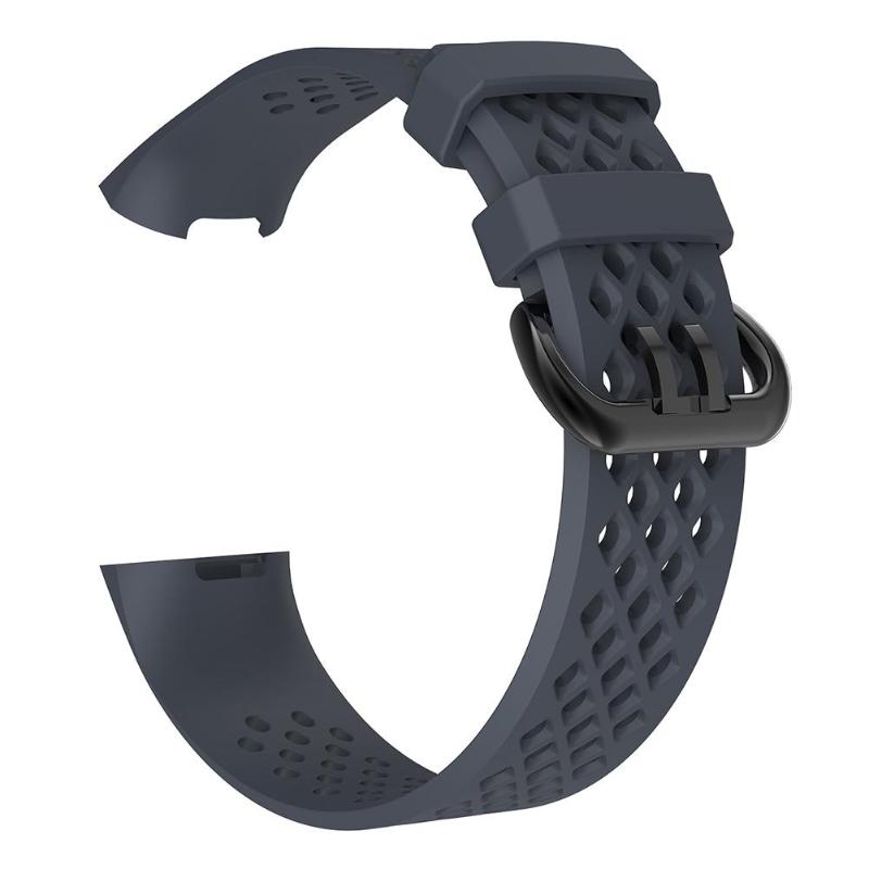 1Pcs Replacement Silicone Porous Breathable Adjustable Wrist Band Watchband Bracelet Strap for Fitbit Charge 3 L/S - ebowsos