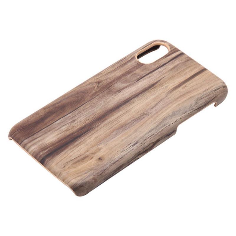 1Pcs Retro Ultrathin PU Wood Grain Hard PC Phone Case Protective Back Cover for iPhone X Mobile Phone Case High Quality Cover - ebowsos