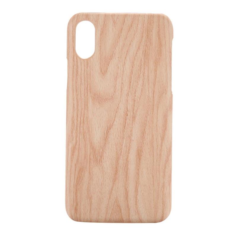 1Pcs Retro Ultrathin PU Wood Grain Hard PC Phone Case Protective Back Cover for iPhone X Mobile Phone Case High Quality Cover - ebowsos