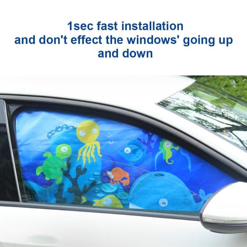 1Pcs Sea World Universal Magnetic Car Auto Side Window Sunshade Curtain Summer Side Window Blinds Sun shades Anti UV Sunshades - ebowsos