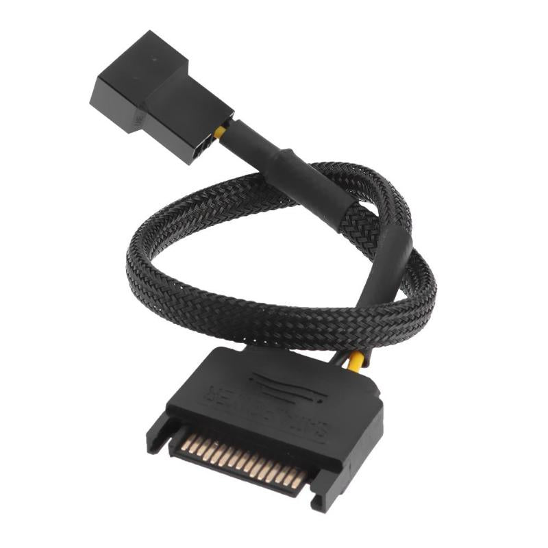 1Pcs Sleeved SATA 15Pin to 3Pin 4Pin Cooling Fan Power Adapter Extension Cable Wire Cord High Quality Computer Cables Accessory - ebowsos
