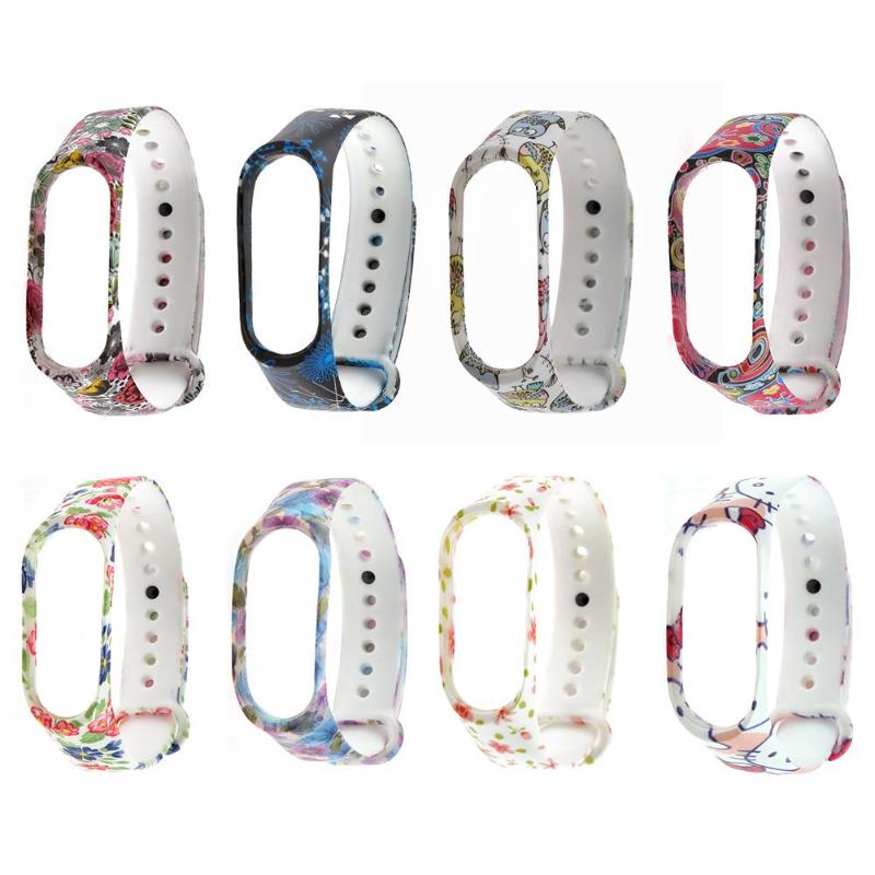 1Pcs Soft Silicone Printed Adjustable Watch Band Bracelet Wrist Strap Replacement for Xiaomi Mi Band 3 Colorful Miband 3 Strap - ebowsos