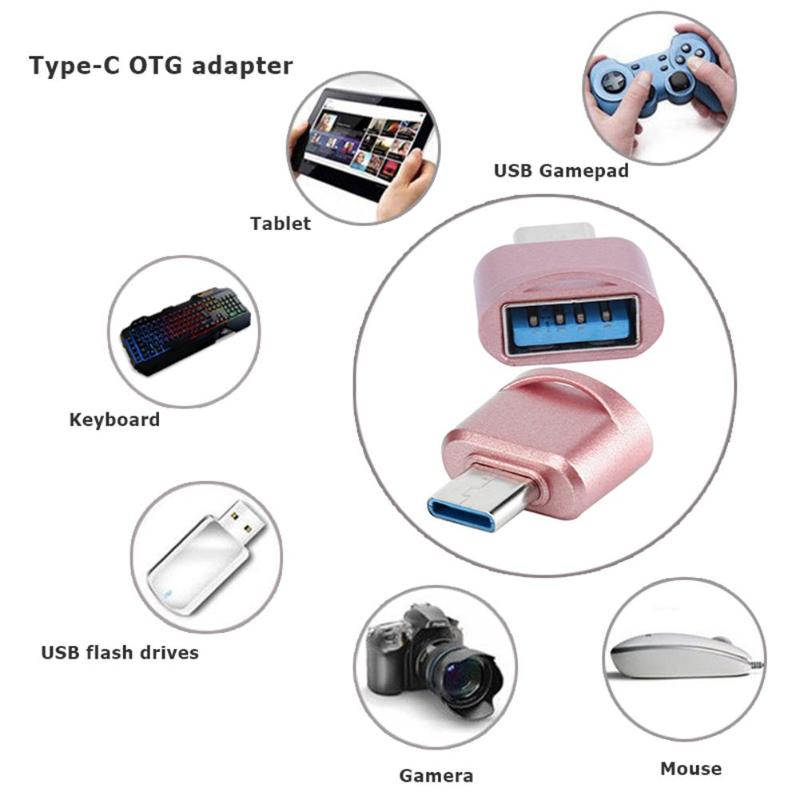 1Pcs Type-C Android OTG Adapter Micro Connector Converter USB Male to USB Female High Quality Type-C Android OTG Adapter New - ebowsos