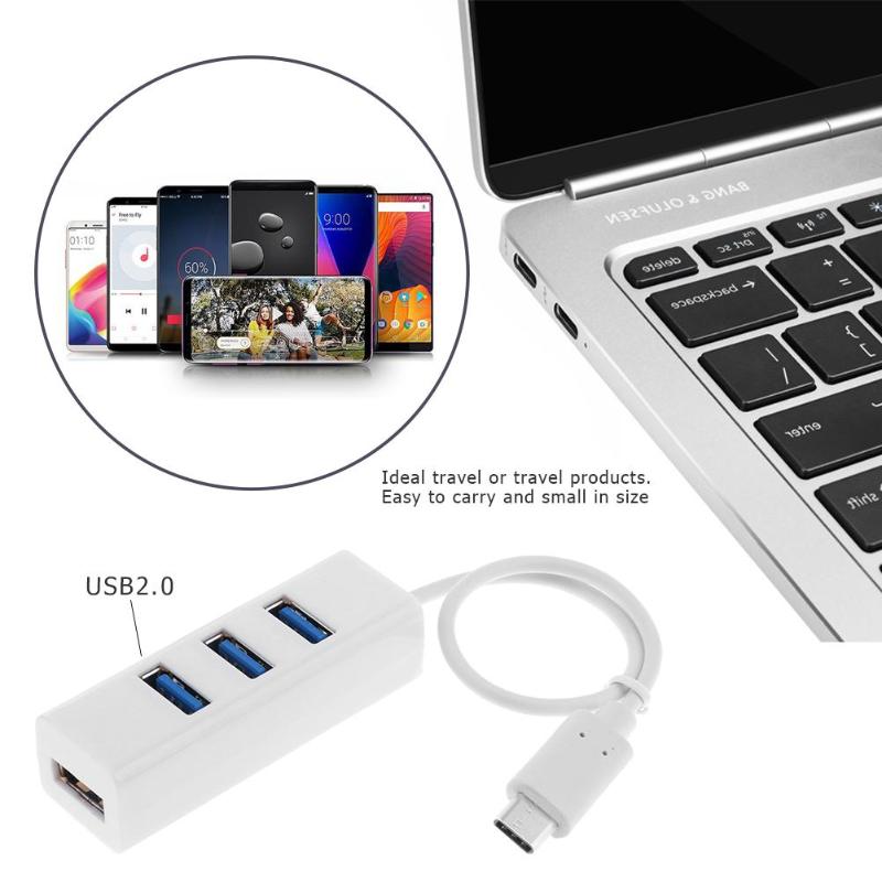 1Pcs USB-C Type-C to 4 Port USB 2.0 Hub Converter Adapter Splitter Cable Wire for Macbook PC Laptop High Quality Adapter Cable - ebowsos