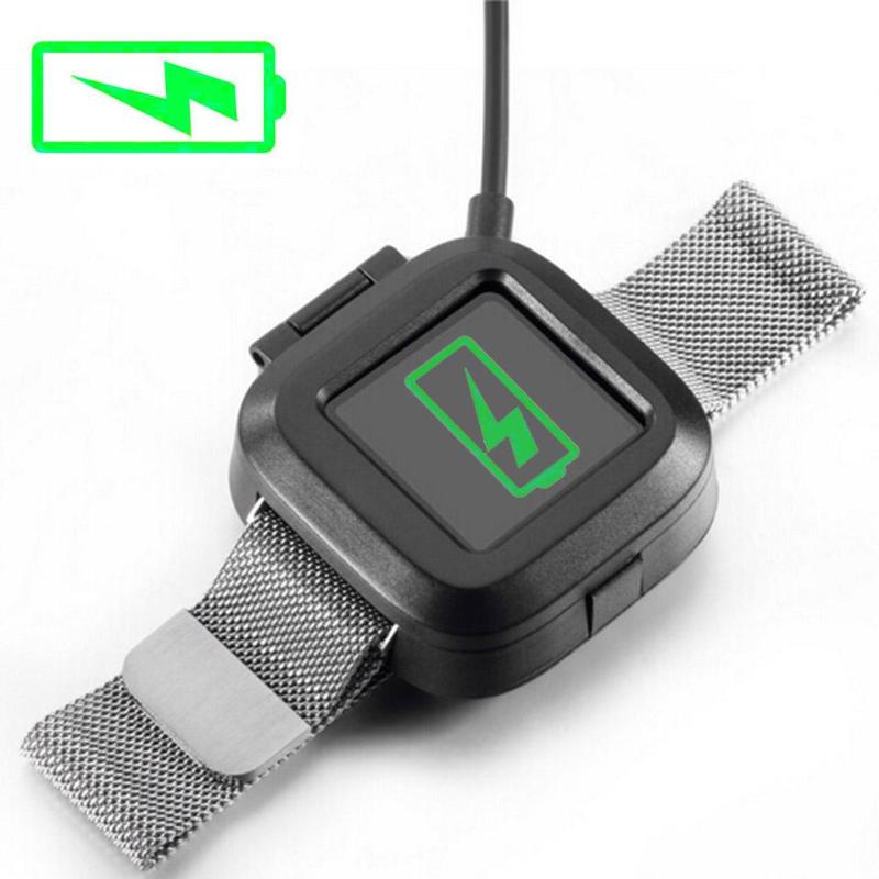 1Pcs USB Cable Charging Cradle Dock Station Charger for Fitbit Versa Smart Watch Black USB Charging Cable Smart Accessories New - ebowsos