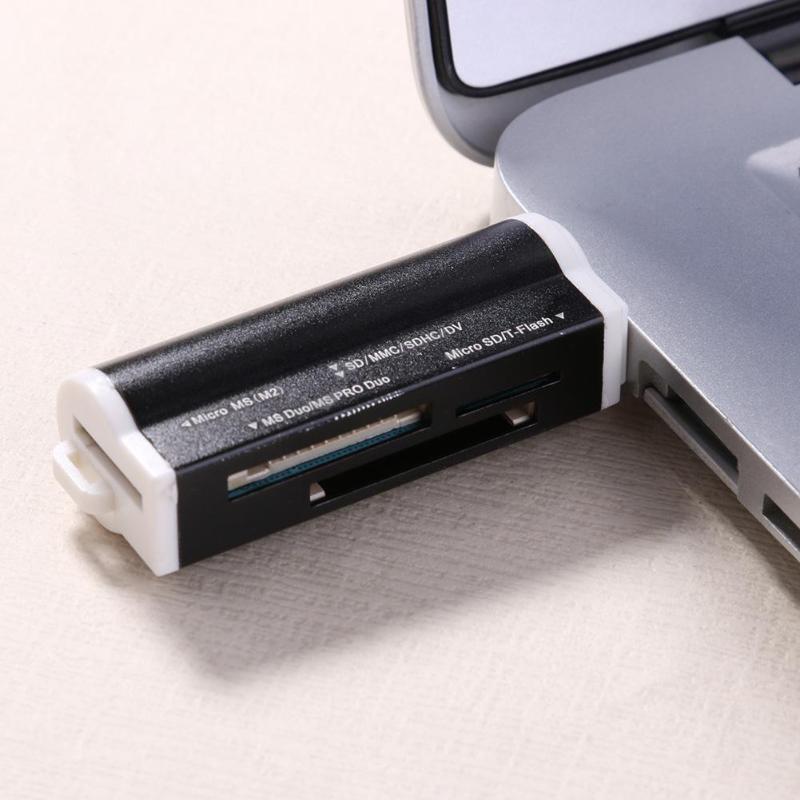 1Pcs USB2.0 4 in 1 Aluminium Alloy Multi Memory Card Reader for SD/SDHC/Mini SD/MMC/TF Card Multi-function Memory Card Reader - ebowsos