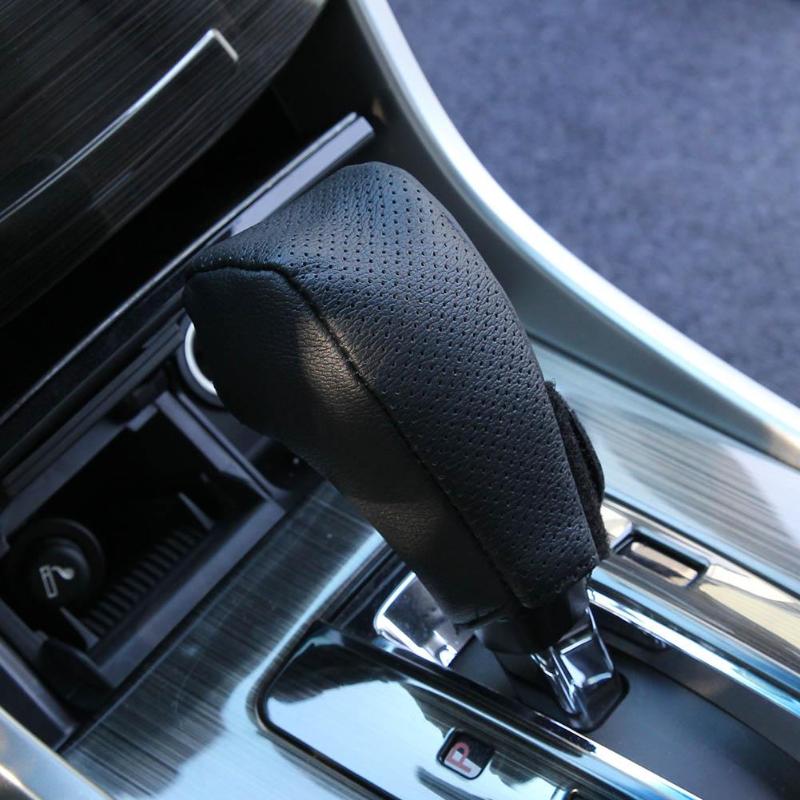 1Pcs Universal Black Synthetic Leather Car Auto/Manual Gear Shift Knob Protective Cover Gear Shift Collars Handbrake Grip Covers - ebowsos