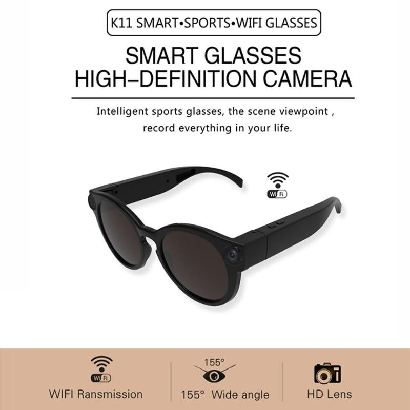 1Pcs WiFi 1080P 155 Degree Lens Sunglasses Camera Eyewear DVR Video Recorder Camcorder  Support TF Card for Driving Glasses New - ebowsos