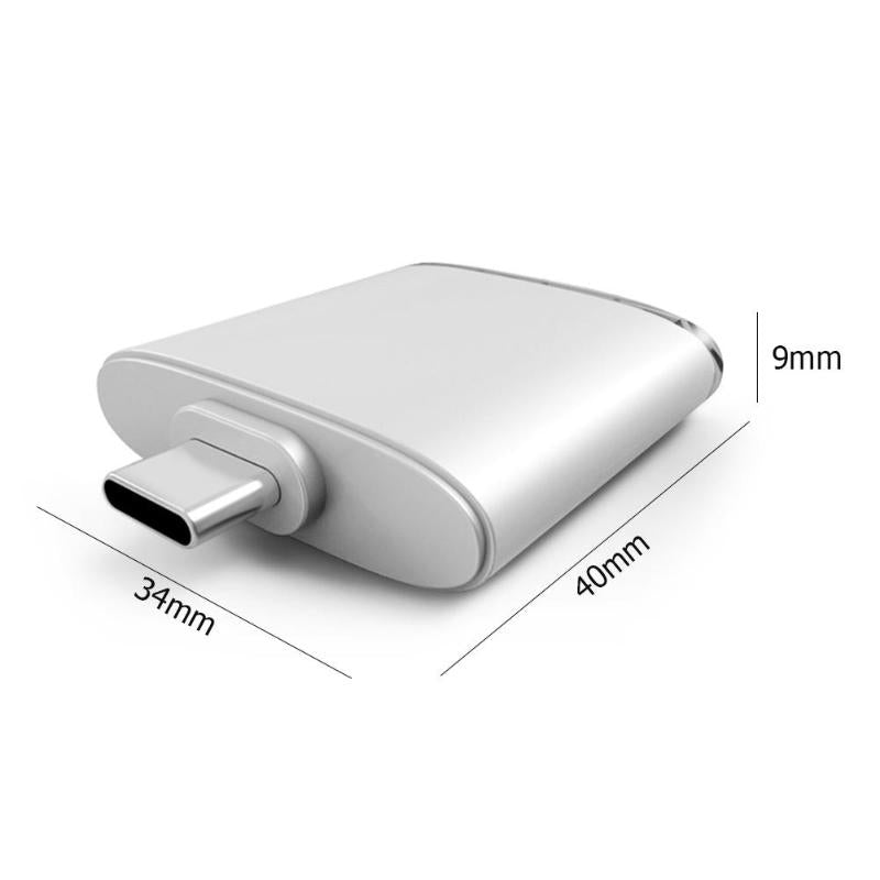 1Pcs Zinc Alloy Mini Type C SD TF Memory Card Reader OTG Adapter Portable USB3.1 Type-C Interface for Mobile Phone High Quality - ebowsos