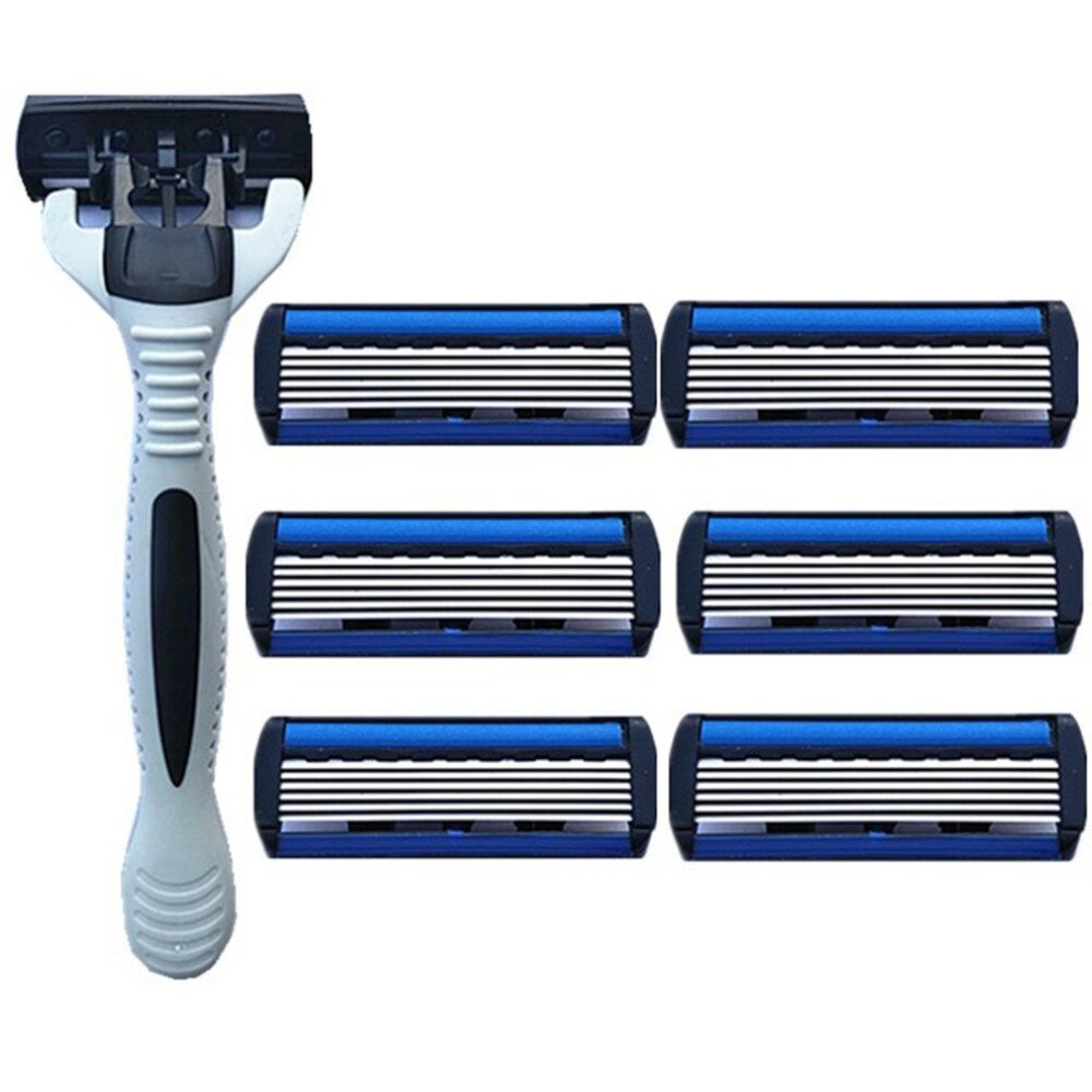 1Set Layers Razor Holder Blades Replacement Shaver Head Knife Razor Handle And Blades For Men Face Care Safety dropshipping - ebowsos