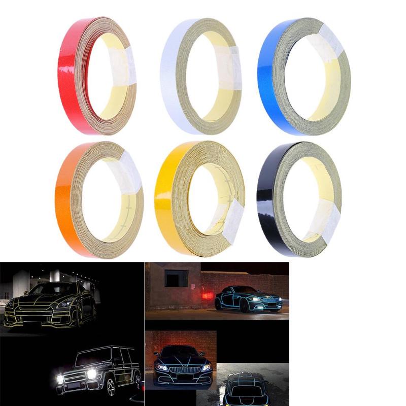 1cmx5m Car Reflective Tape Warning Ornament Sticker - ebowsos