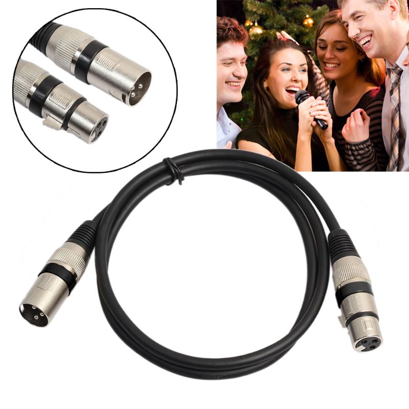 1m/1.8m/3m 3 Pin XLR Male to Female Microphone Extension Cable Audio Extension Cables Cord Wire Line Black for Microphone 6mm - ebowsos