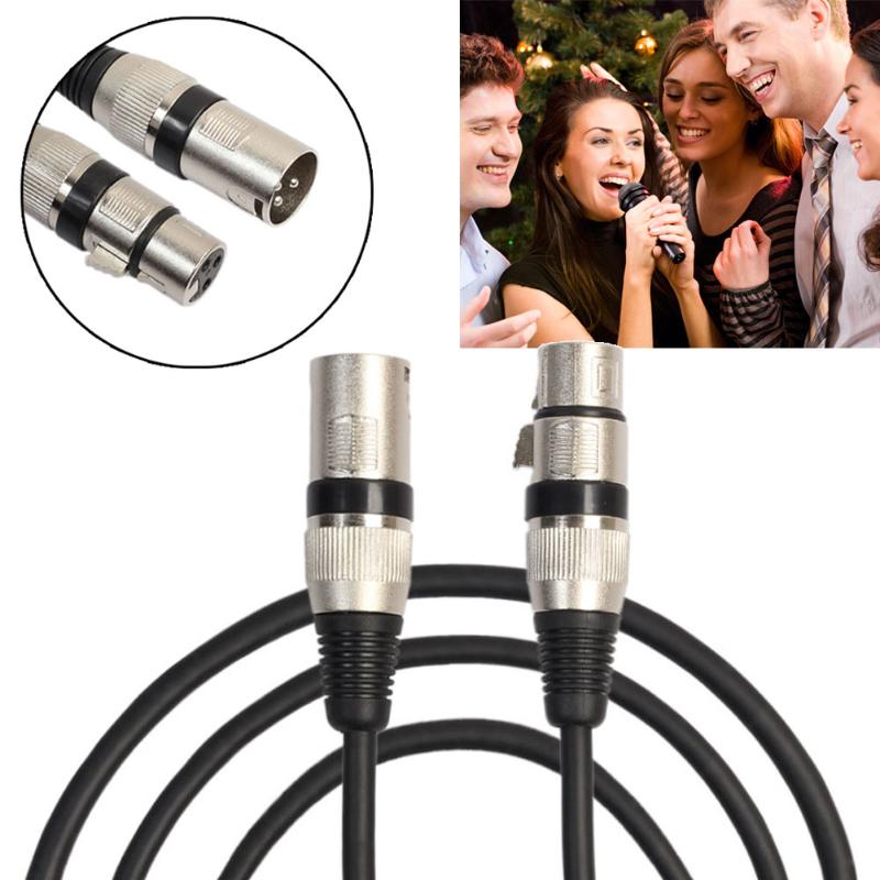 1m/1.8m/3m 3 Pin XLR Male to Female Microphone Extension Cable Audio Extension Cables Cord Wire Line Black for Microphone 6mm - ebowsos