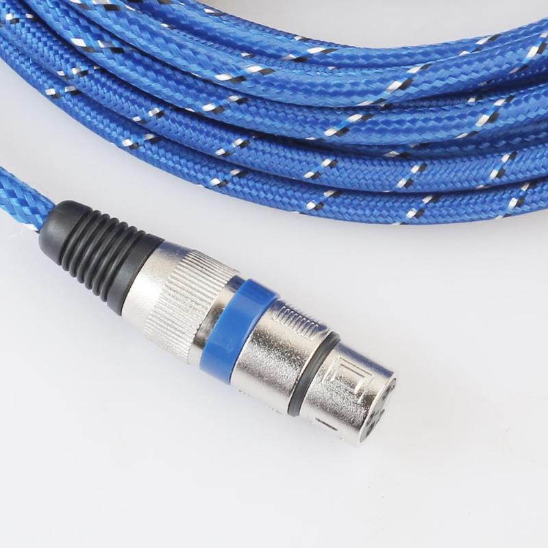 1m/1.8m/3m/5m/10m 6.35mm Jack Male to XLR 3 PIN Female Audio Converter Cable Nylon Braided Stereo Microphone Cable Cord Wire - ebowsos